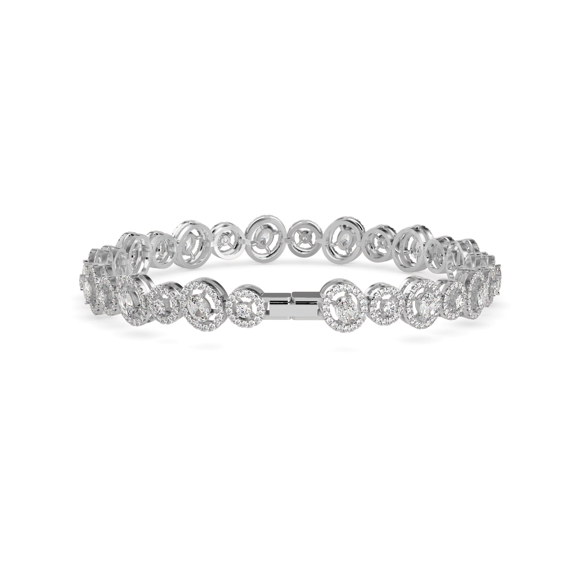 Ancient Tennis Diamond Bracelet-Silver