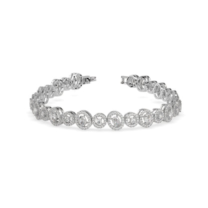 Ancient Tennis Diamond Bracelet-Silver