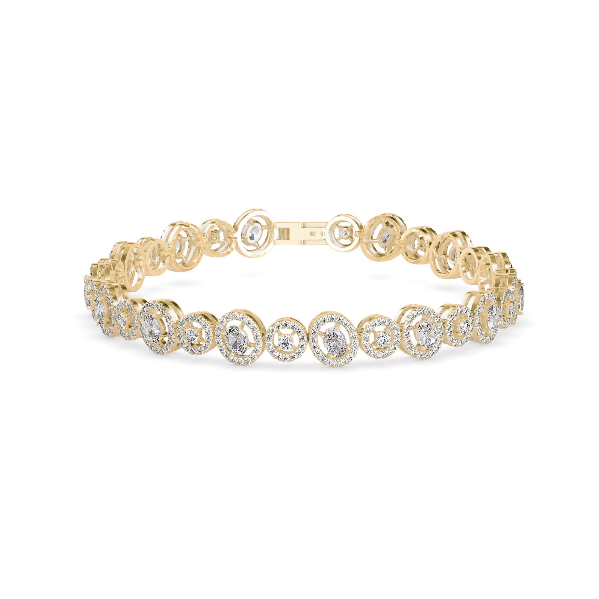Ancient Tennis Diamond Bracelet-Golden