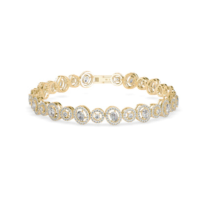 Ancient Tennis Diamond Bracelet-Golden