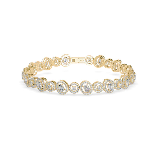 Ancient Tennis Diamond Bracelet-Golden
