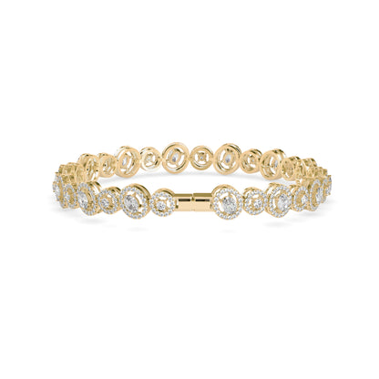 Ancient Tennis Diamond Bracelet-Golden
