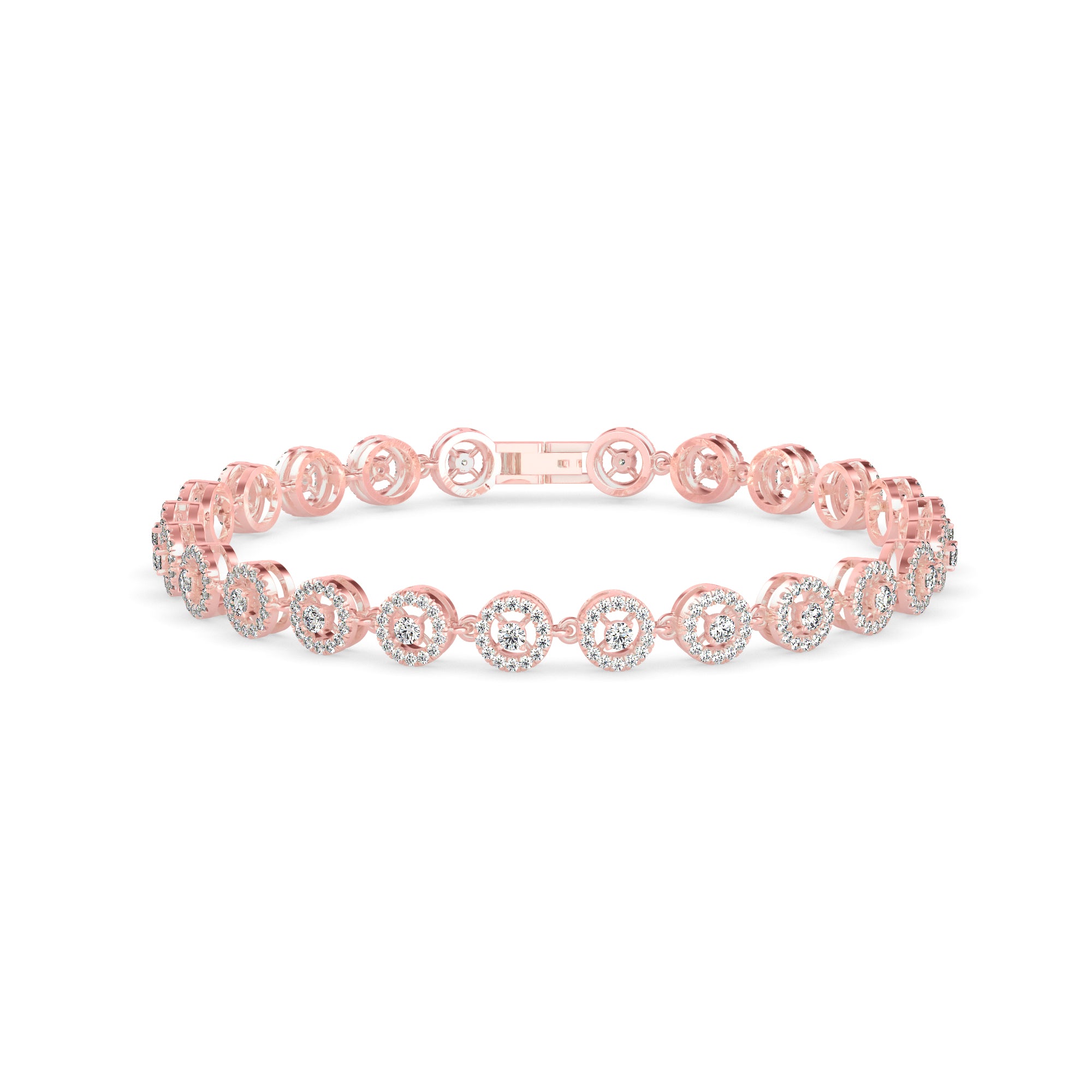 Saphires Tennis Diamond Bracelet-Rose Gold