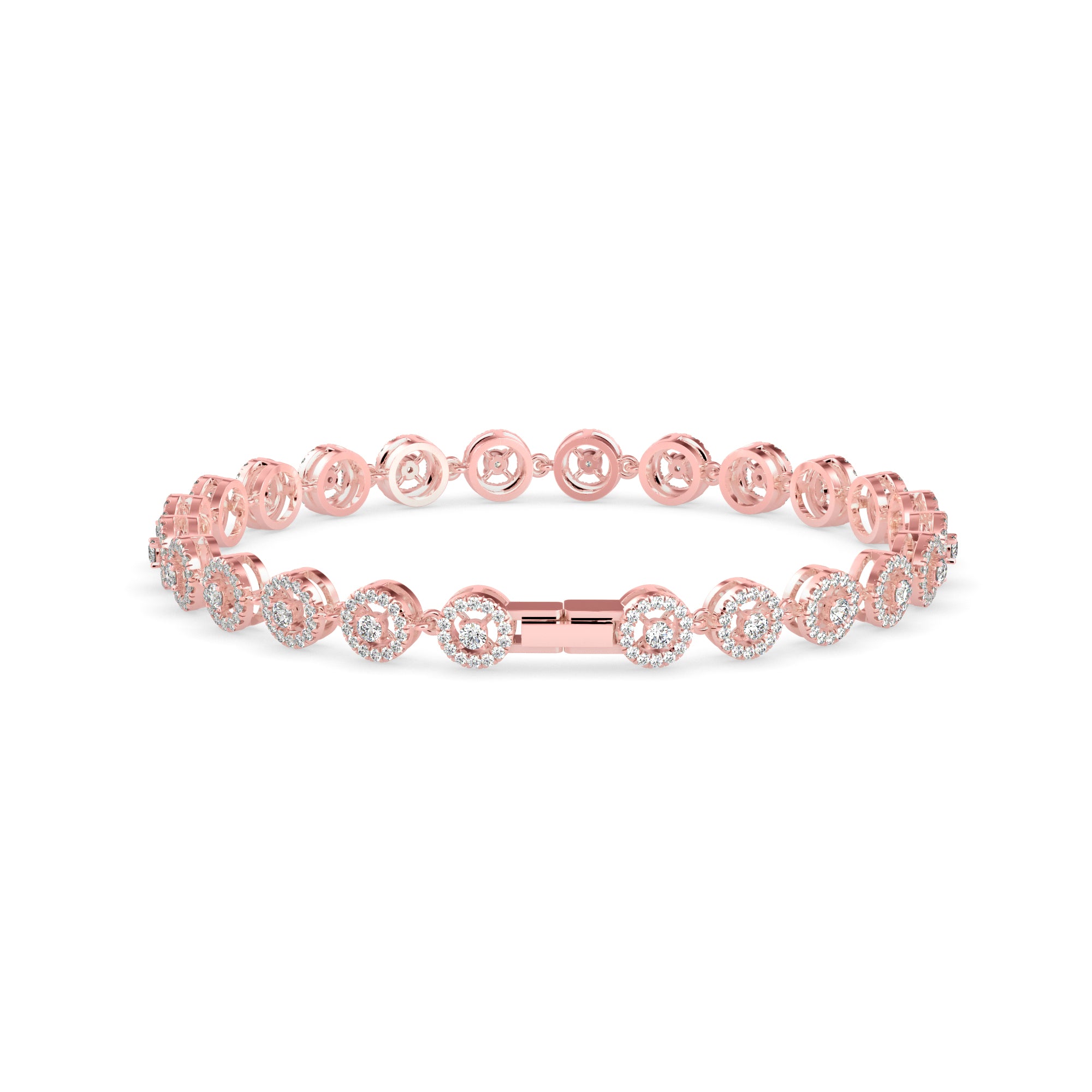 Saphires Tennis Diamond Bracelet-Rose Gold