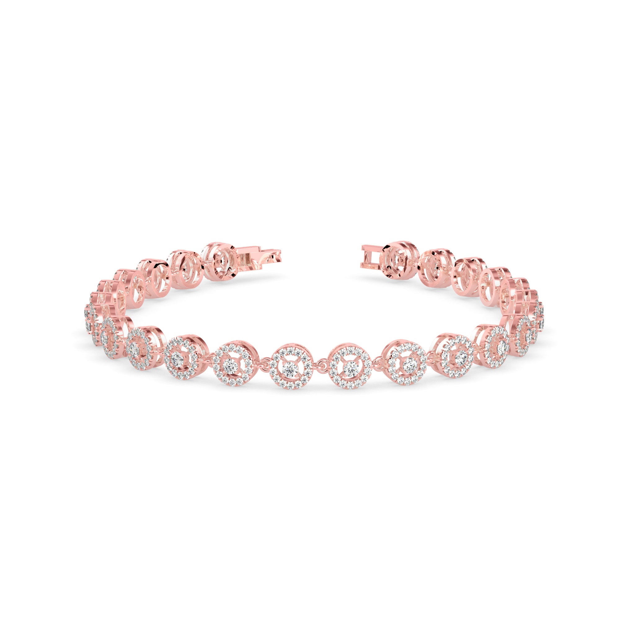 Saphires Tennis Diamond Bracelet-Rose Gold