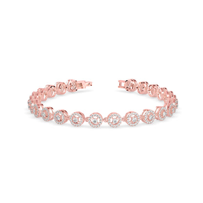 Saphires Tennis Diamond Bracelet-Rose Gold