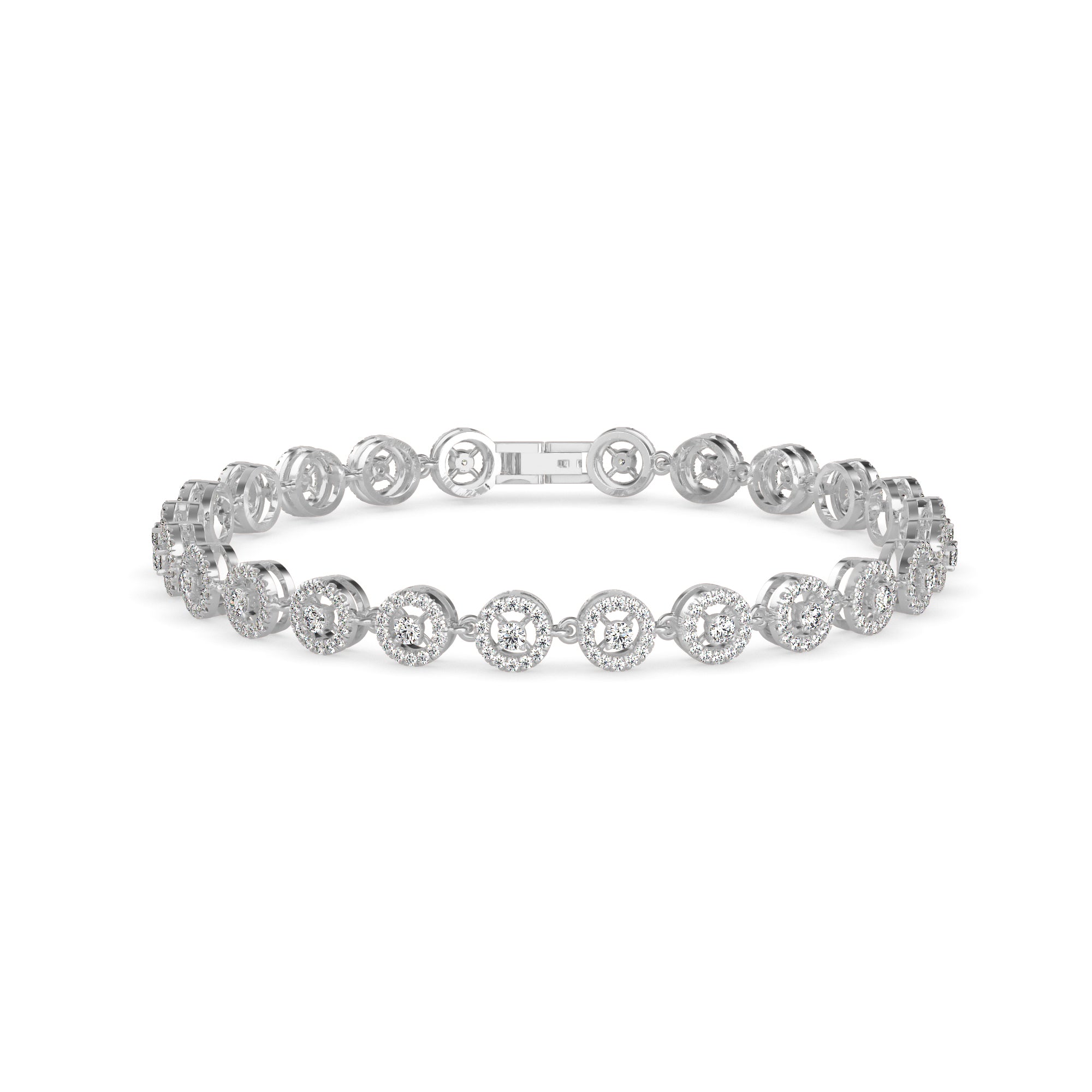 Saphires Tennis Diamond Bracelet-Silver
