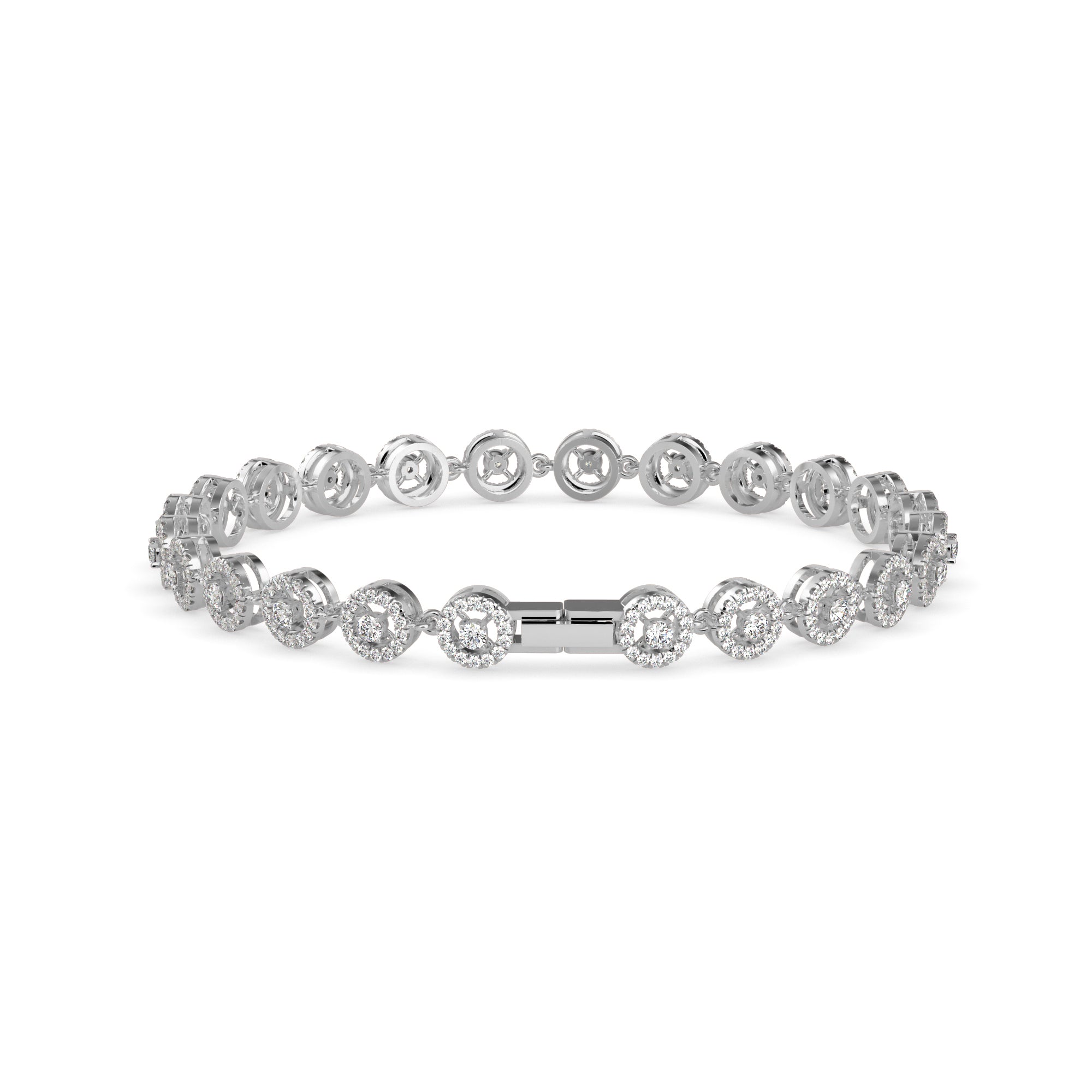 Saphires Tennis Diamond Bracelet-Silver