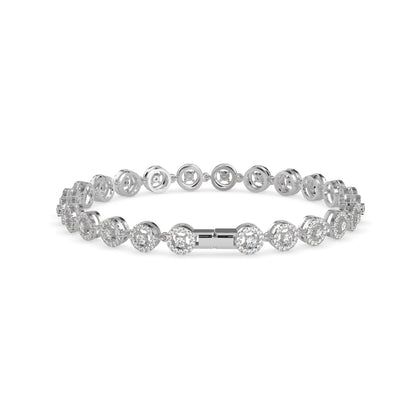 Saphires Tennis Diamond Bracelet-Silver