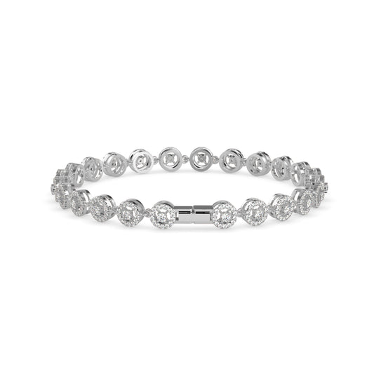 Saphires Tennis Diamond Bracelet-Silver