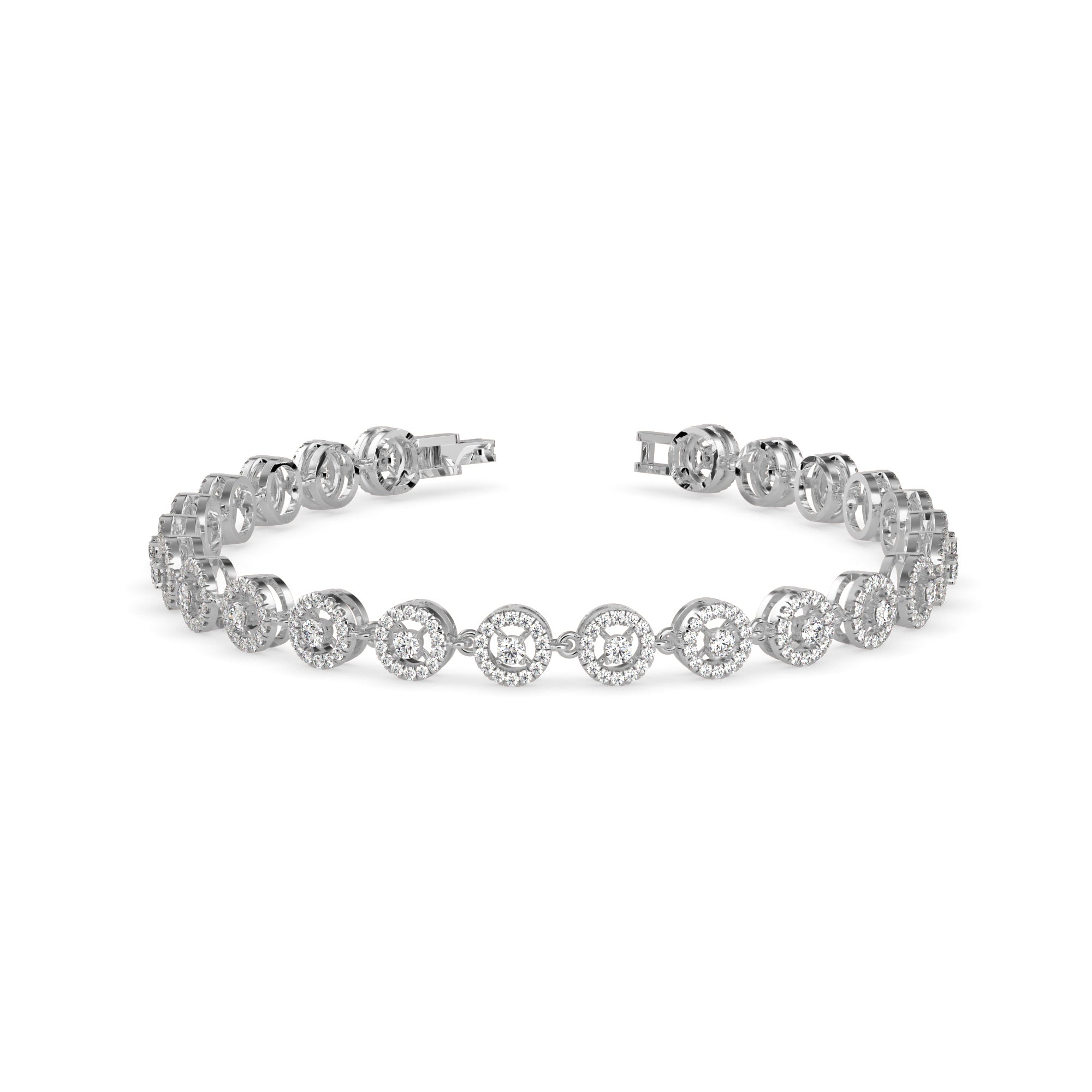Saphires Tennis Diamond Bracelet-Silver