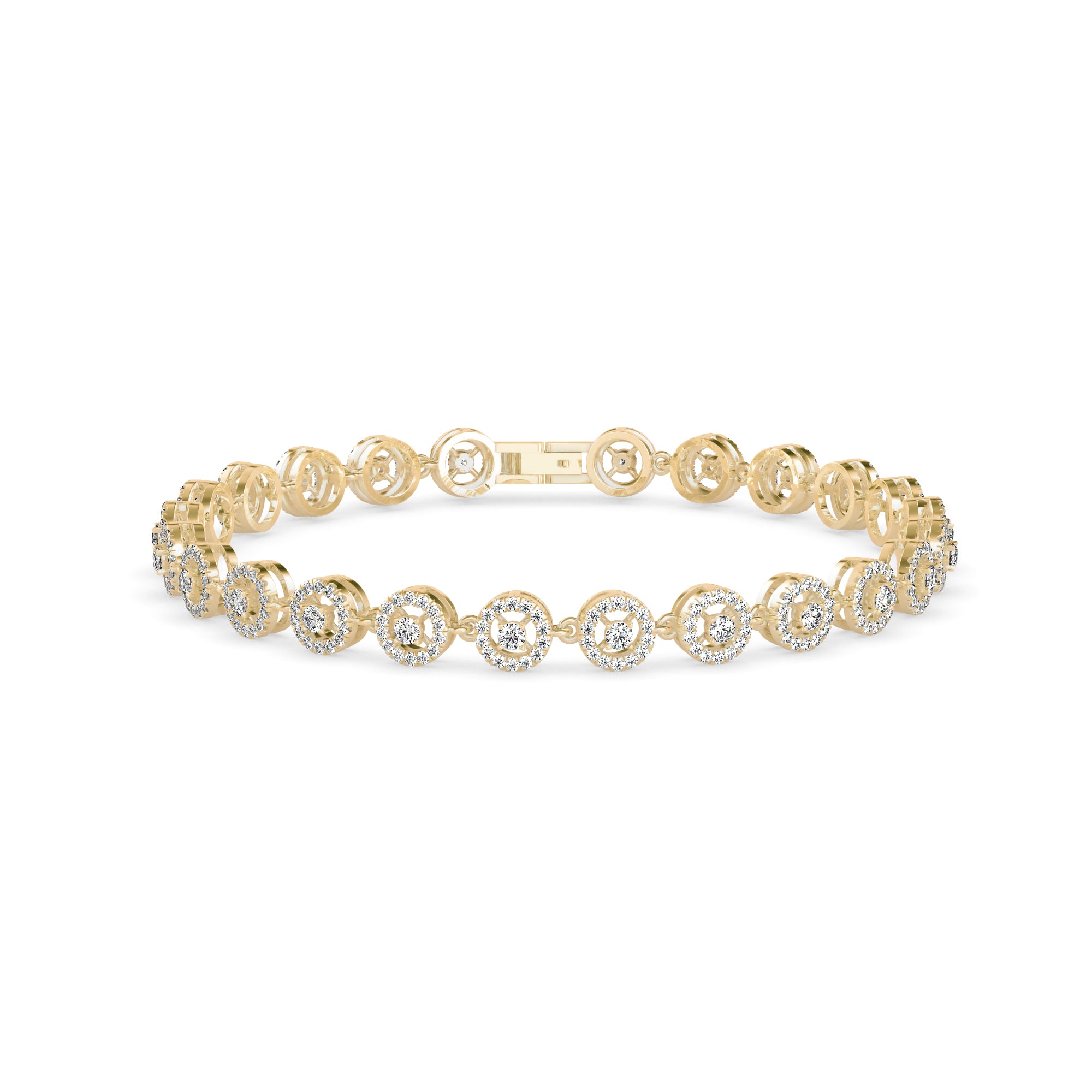 Saphires Tennis Diamond Bracelet-Golden