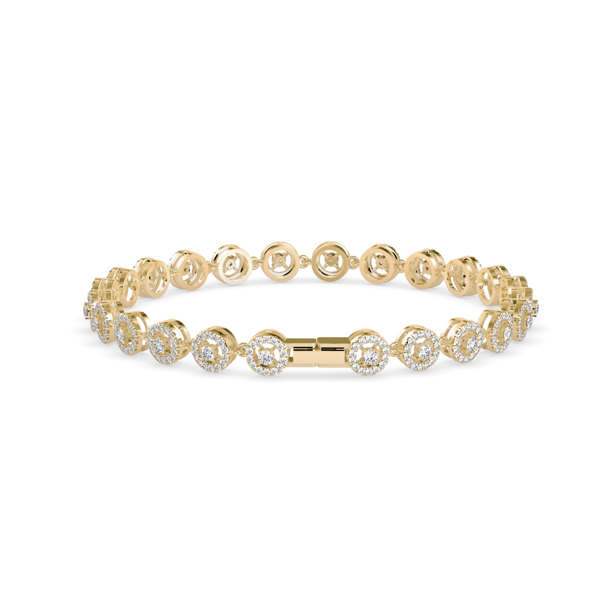 Saphires Tennis Diamond Bracelet-Golden