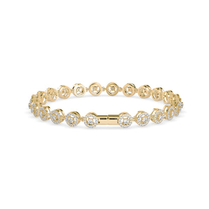 Saphires Tennis Diamond Bracelet-Golden