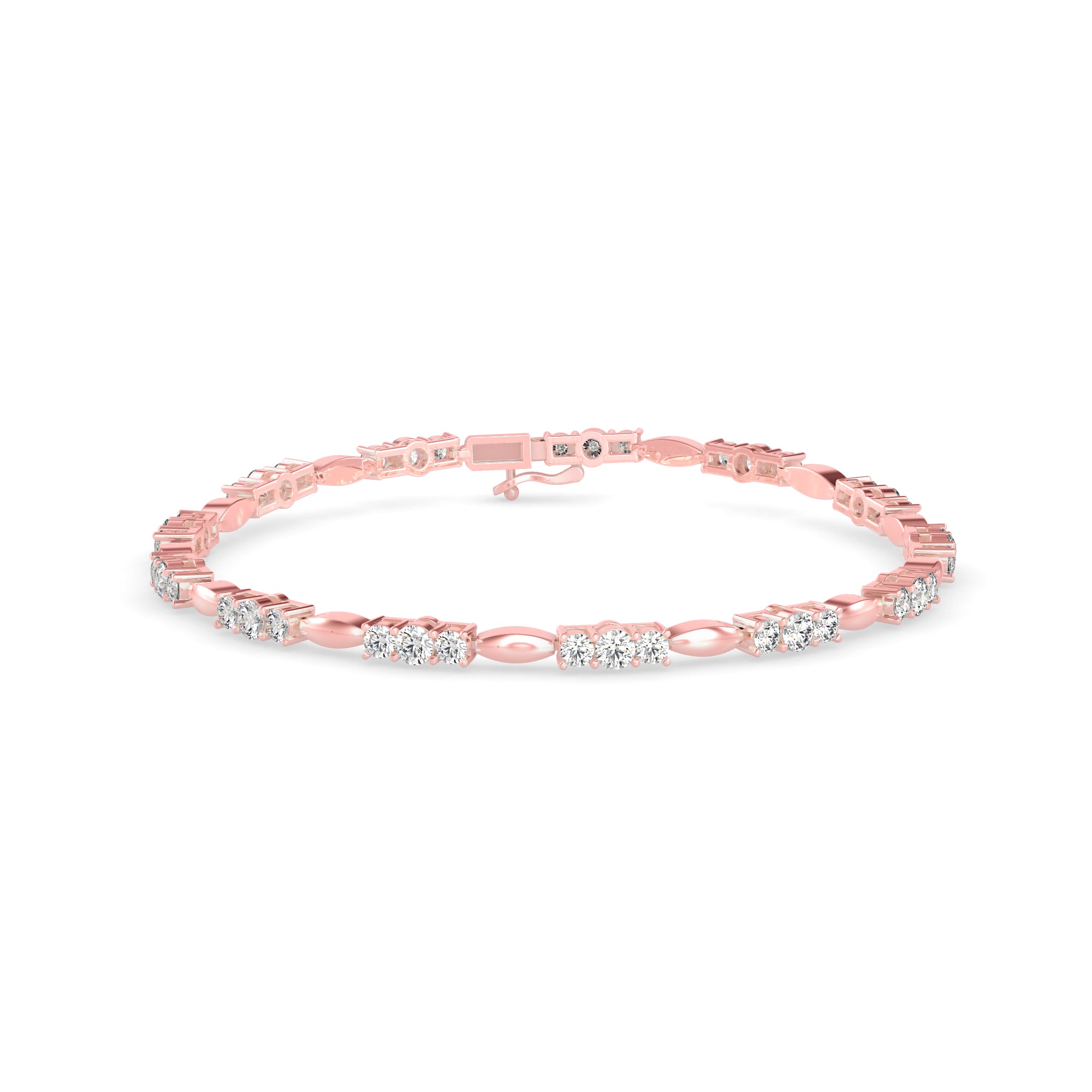 Diamond Forebonding Tennis Bracelet-Rose Gold