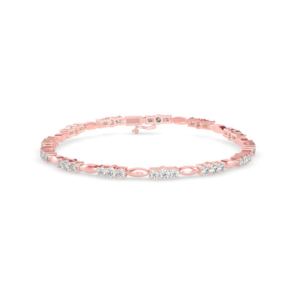 Diamond Forebonding Tennis Bracelet-Rose Gold