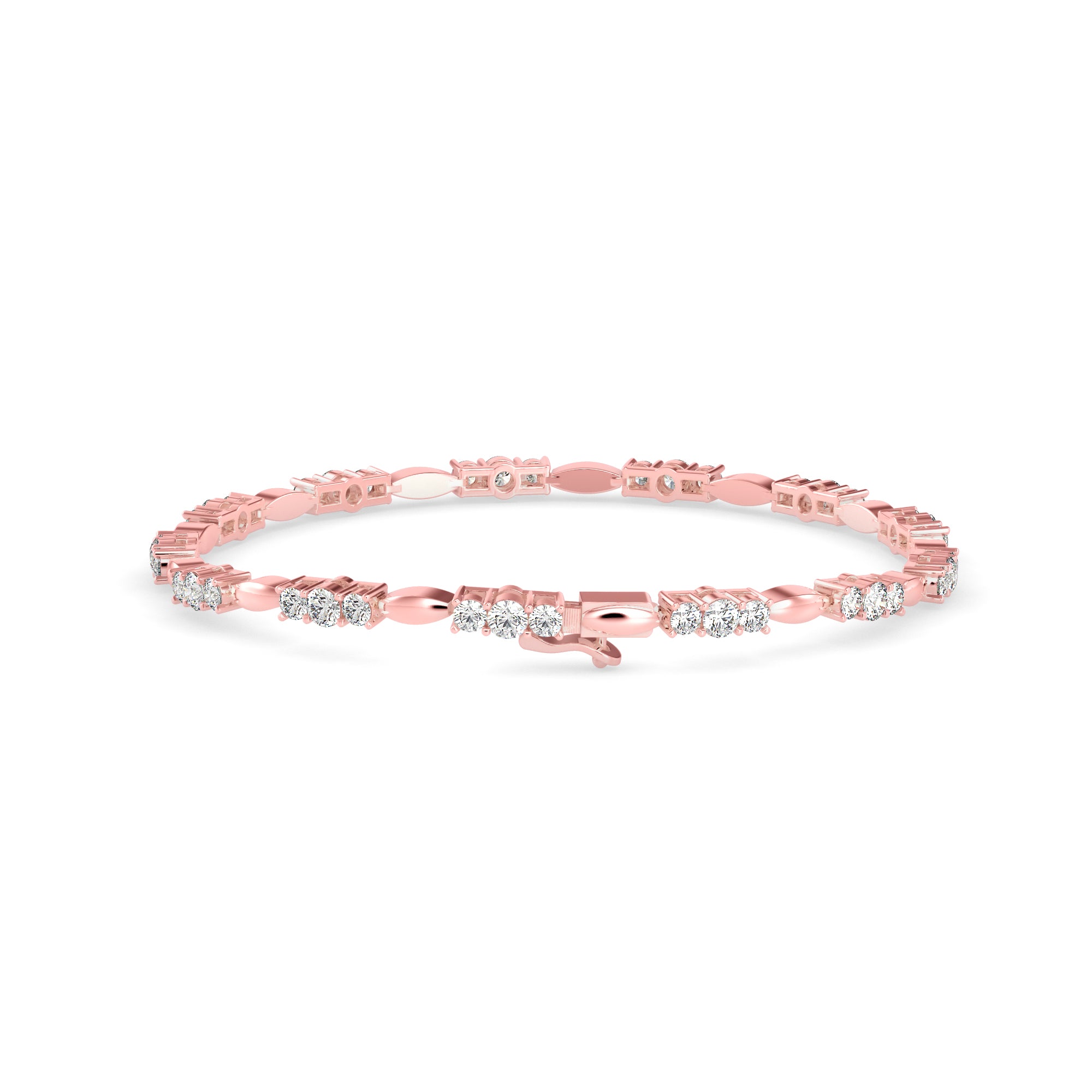 Diamond Forebonding Tennis Bracelet-Rose Gold