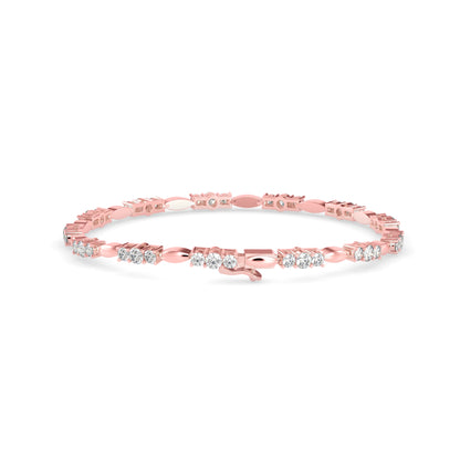 Diamond Forebonding Tennis Bracelet-Rose Gold
