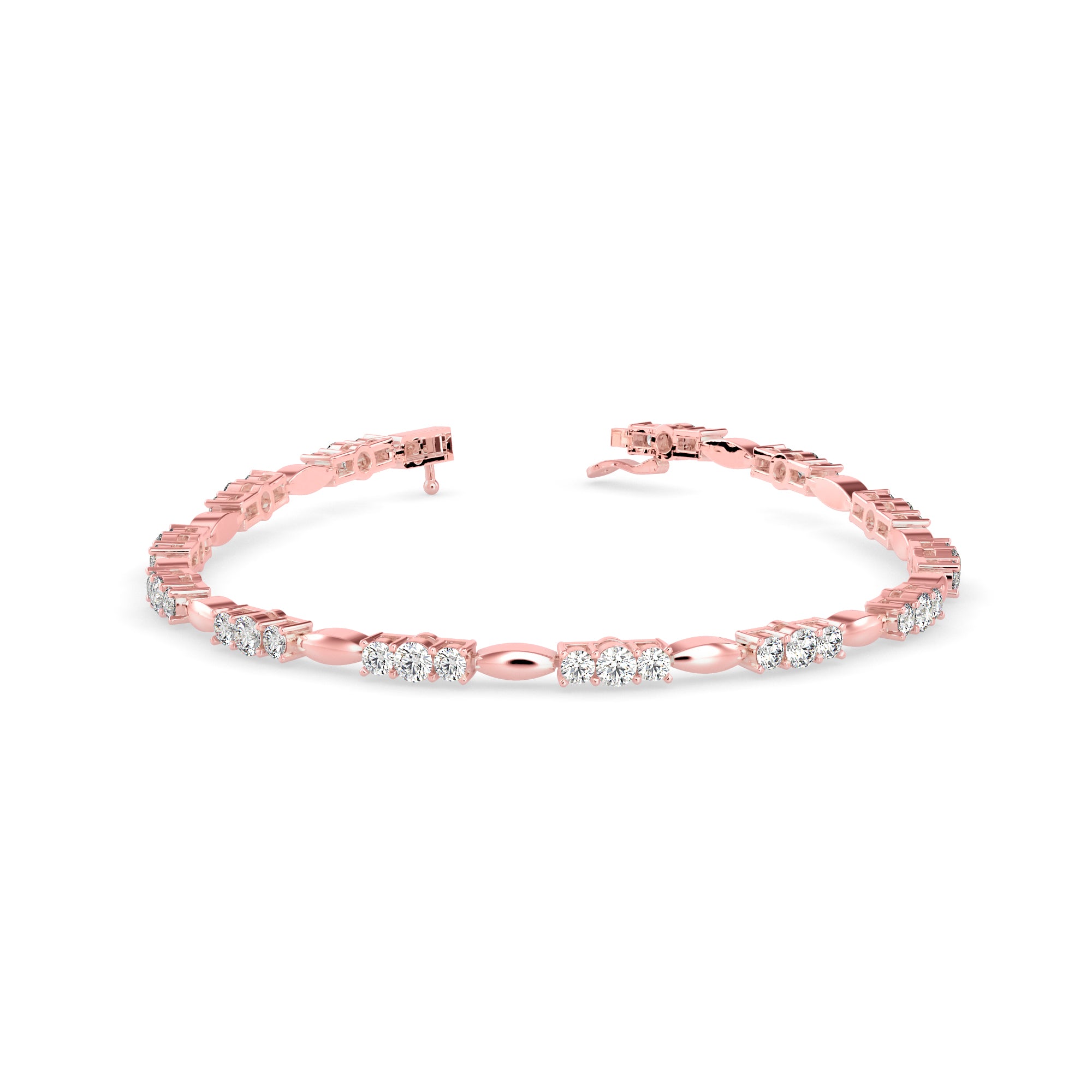 Diamond Forebonding Tennis Bracelet-Rose Gold
