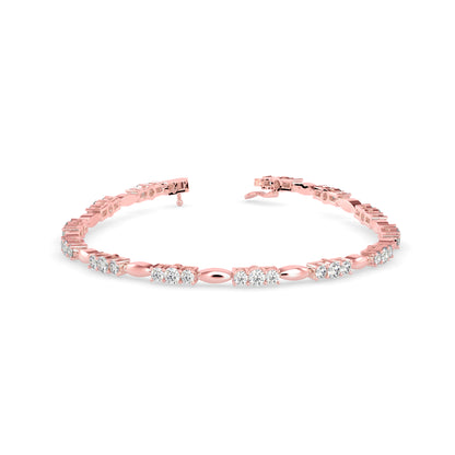 Diamond Forebonding Tennis Bracelet-Rose Gold
