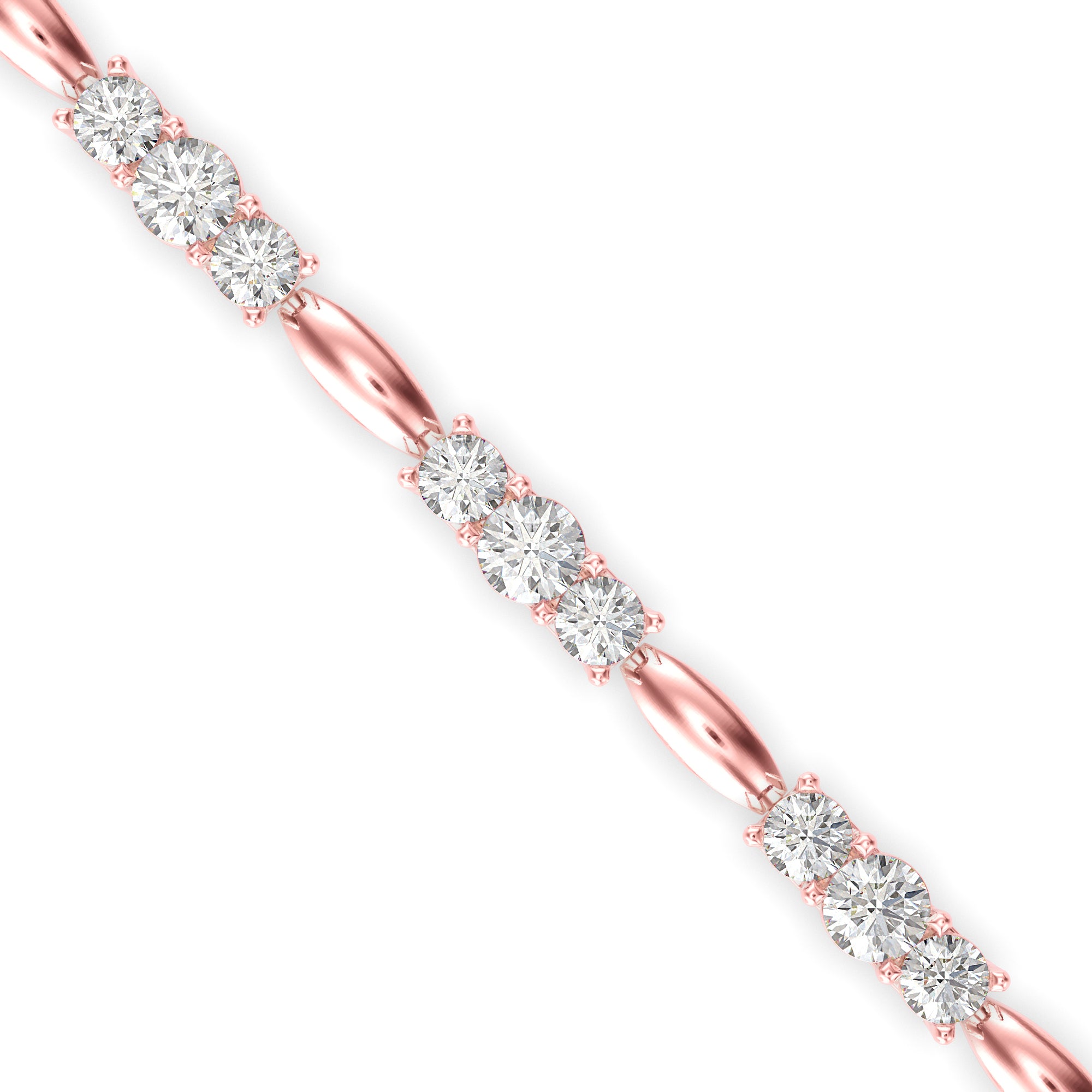 Diamond Forebonding Tennis Bracelet-Rose Gold