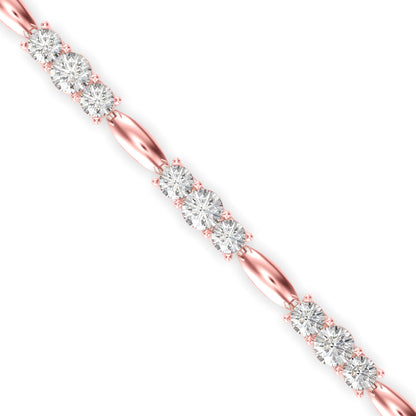 Diamond Forebonding Tennis Bracelet-Rose Gold