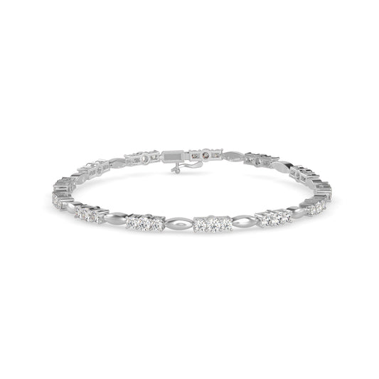 Diamond Forebonding Tennis Bracelet-Silver