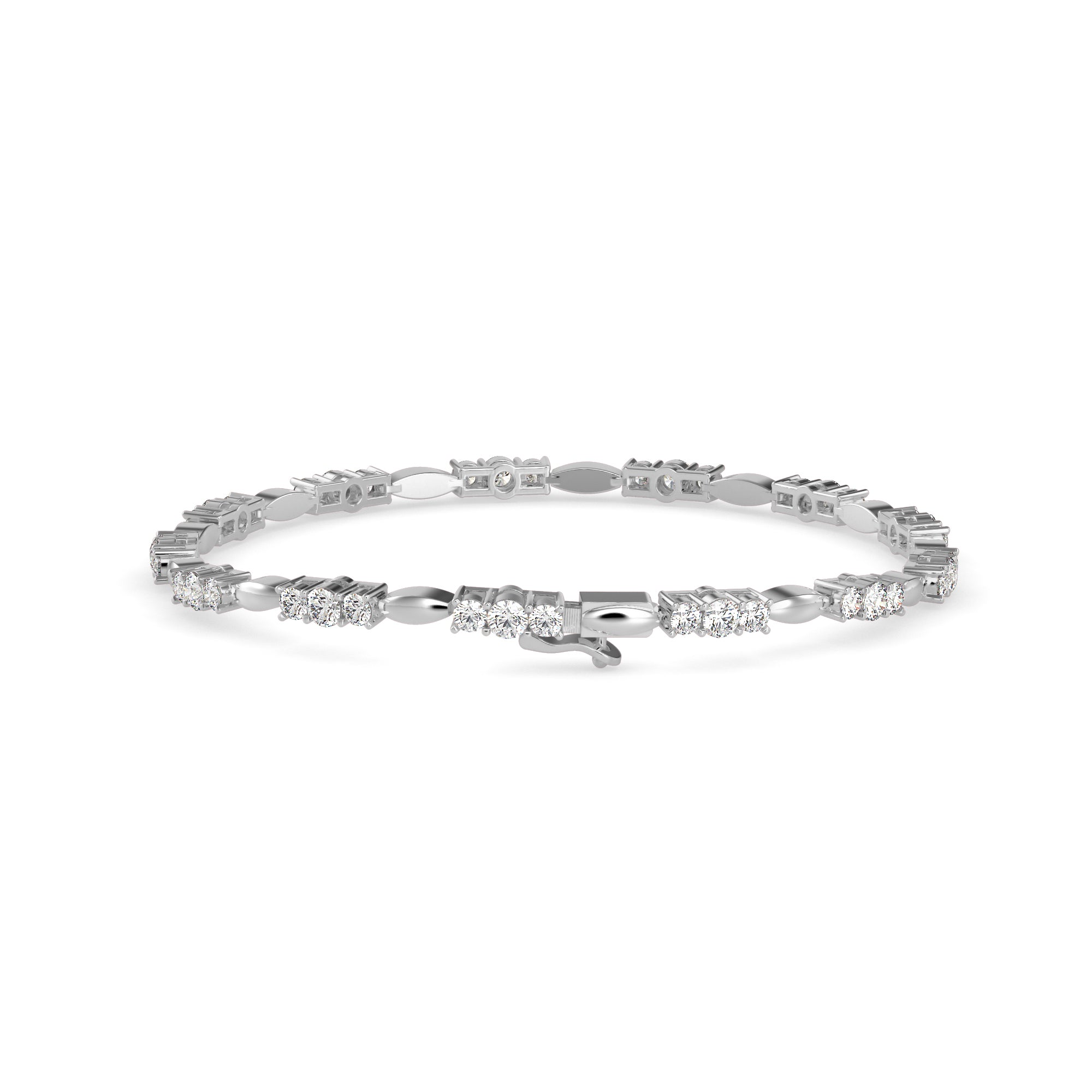 Diamond Forebonding Tennis Bracelet-Silver