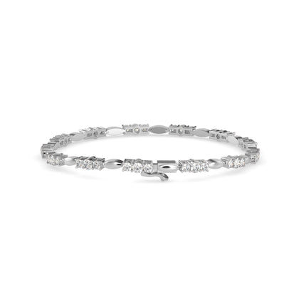 Diamond Forebonding Tennis Bracelet-Silver
