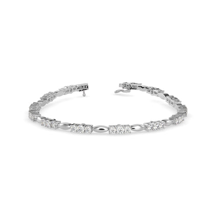 Diamond Forebonding Tennis Bracelet-Silver