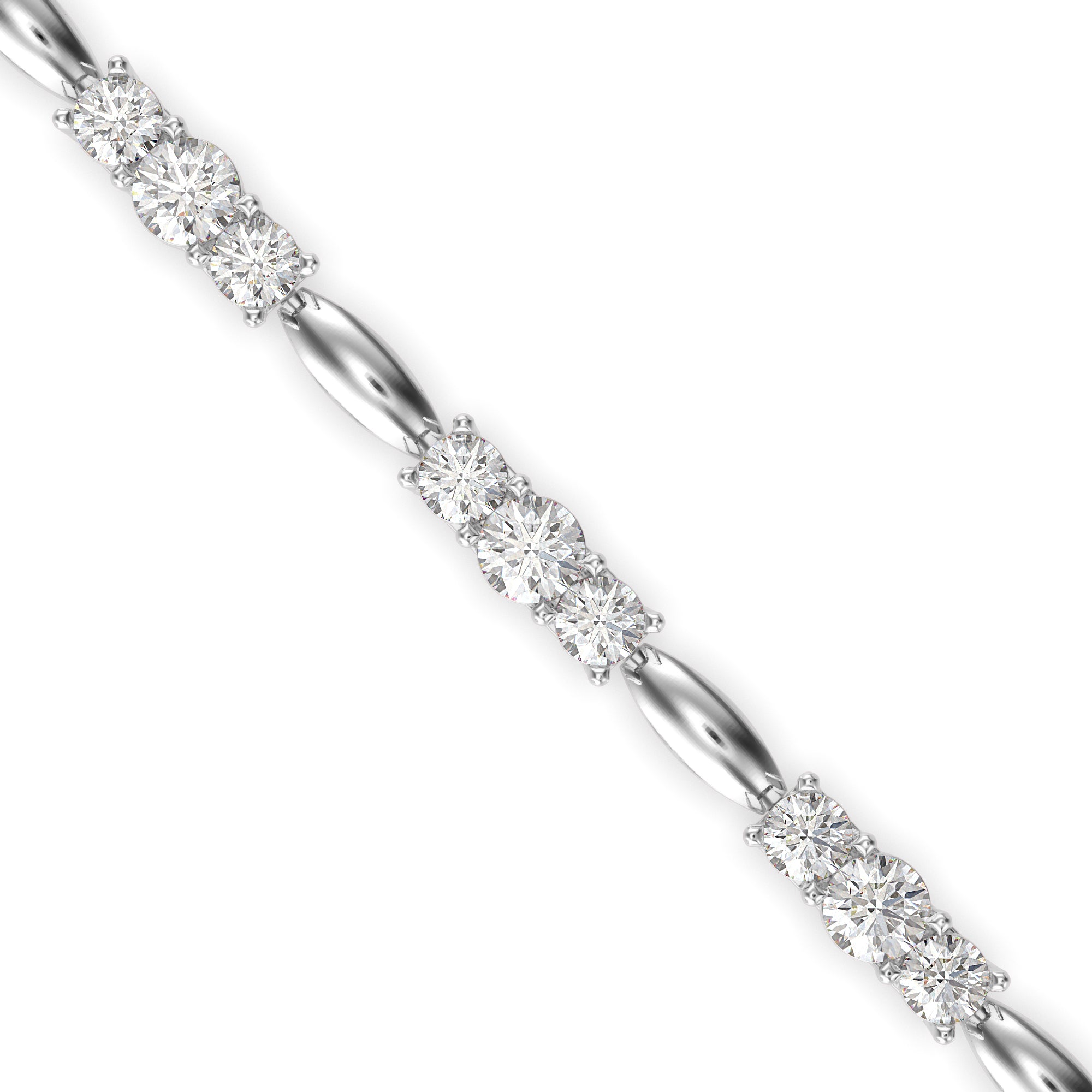 Diamond Forebonding Tennis Bracelet-Silver