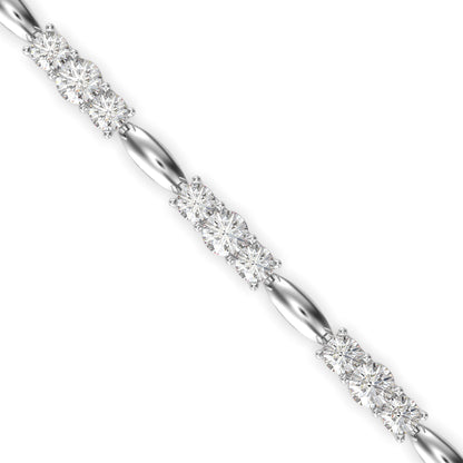 Diamond Forebonding Tennis Bracelet-Silver