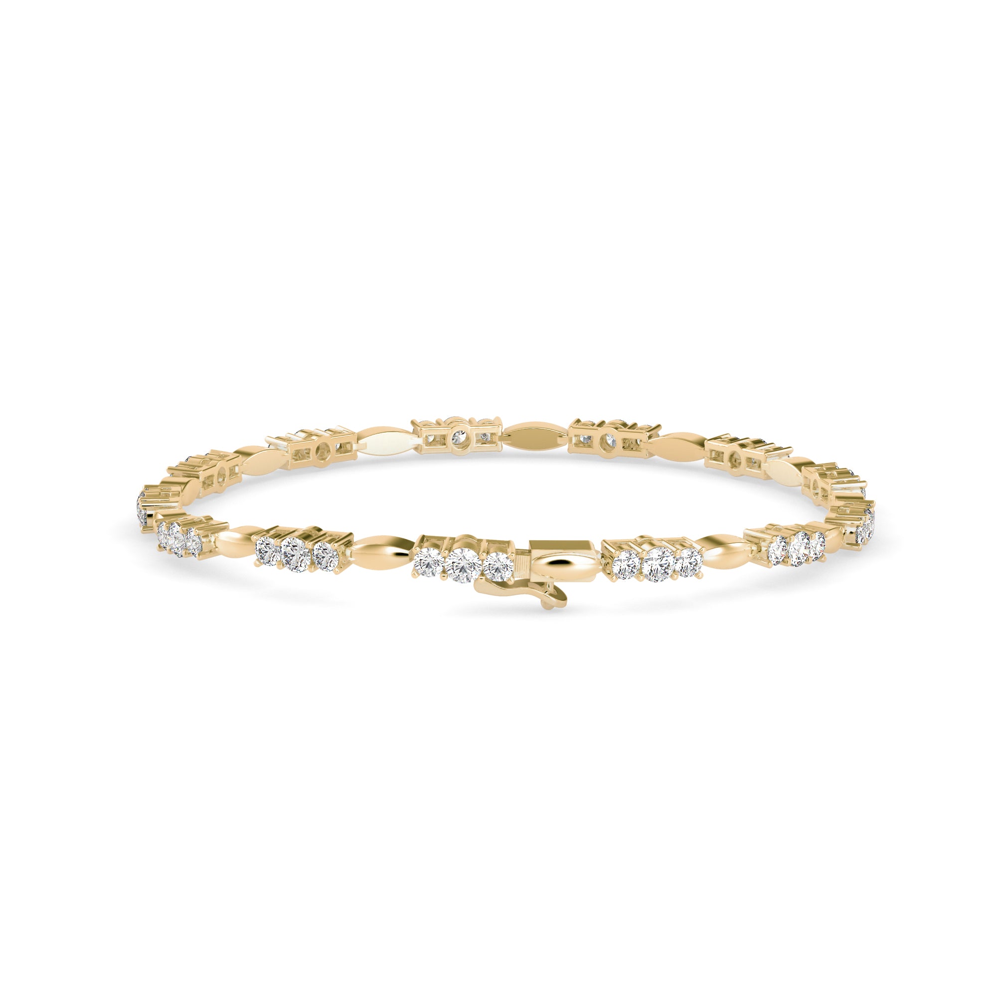 Diamond Forebonding Tennis Bracelet-Golden