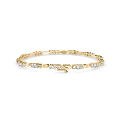 Diamond Forebonding Tennis Bracelet-Golden