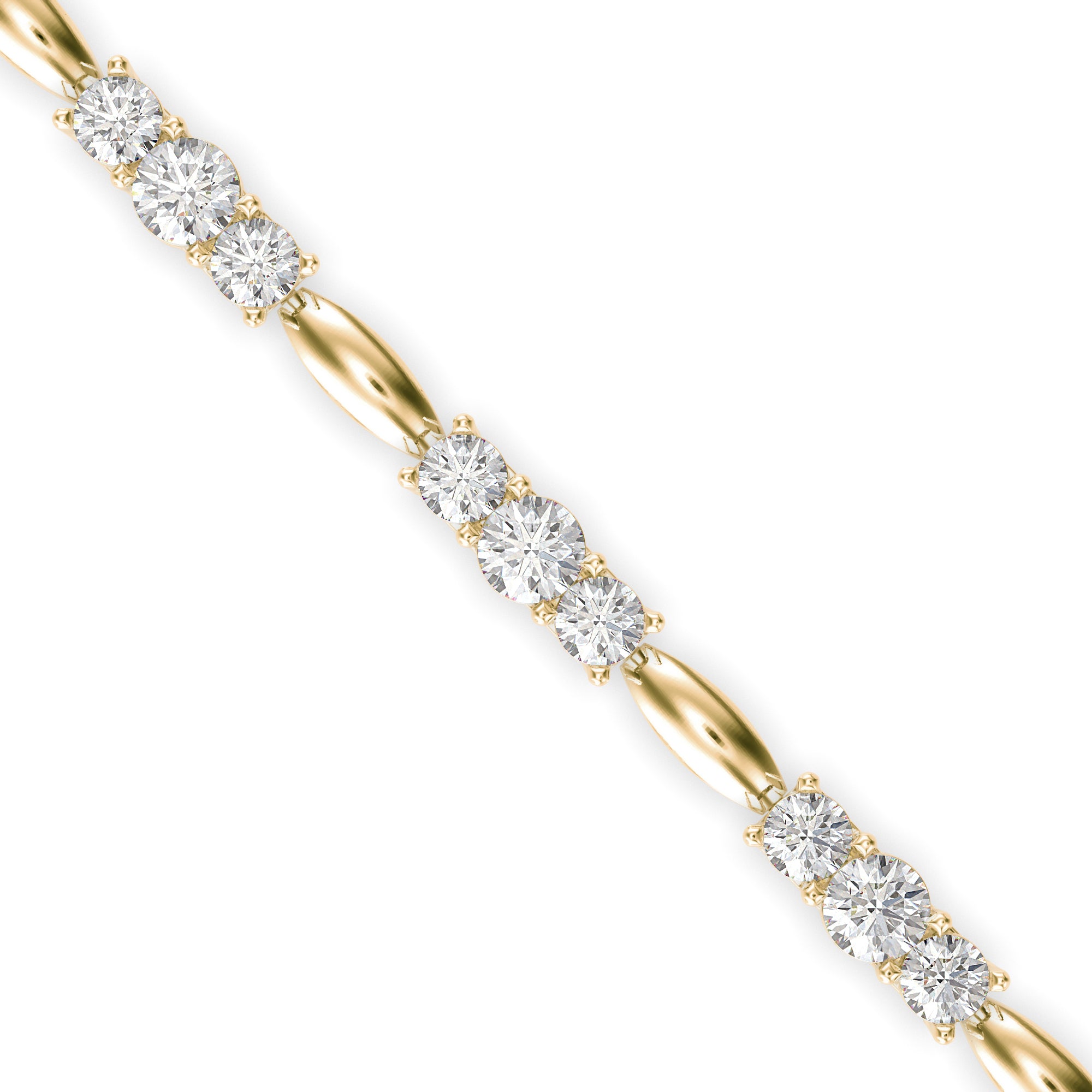 Diamond Forebonding Tennis Bracelet-Golden