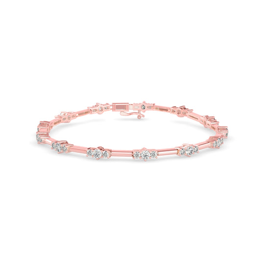 Diamond Gracious Tennis Bracelet-Rose Gold