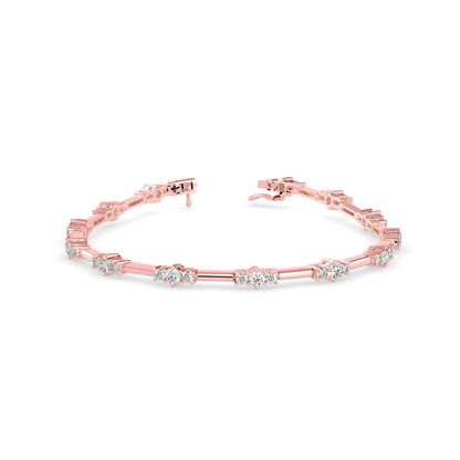 Diamond Gracious Tennis Bracelet-Rose Gold