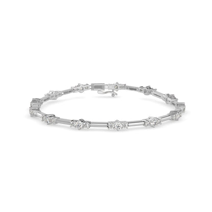 Diamond Gracious Tennis Bracelet-Silver