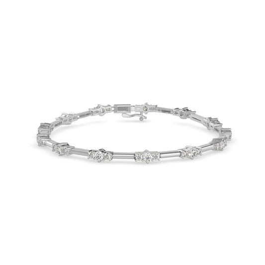 Diamond Gracious Tennis Bracelet-Silver