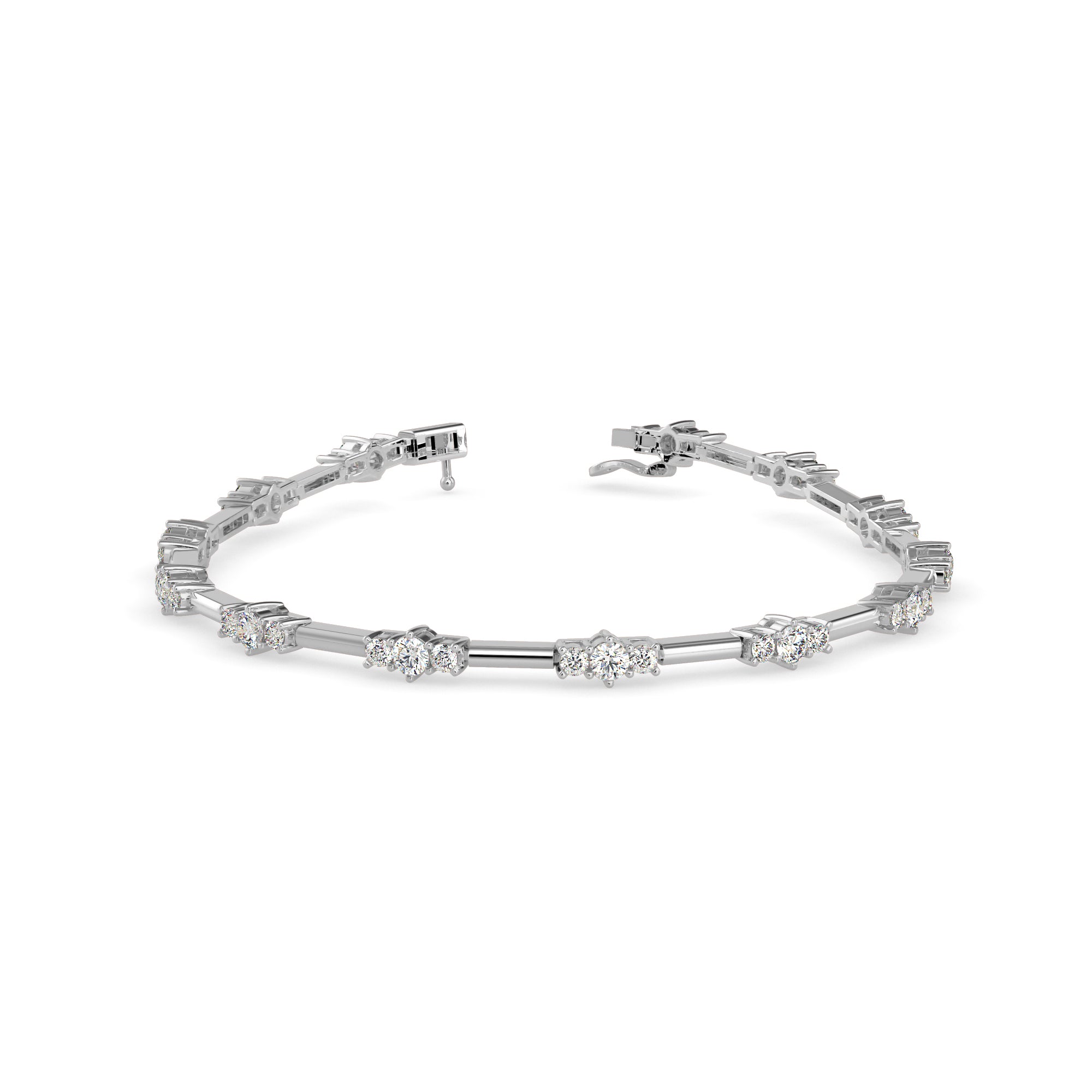 Diamond Gracious Tennis Bracelet-Silver