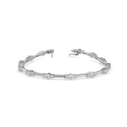 Diamond Gracious Tennis Bracelet-Silver