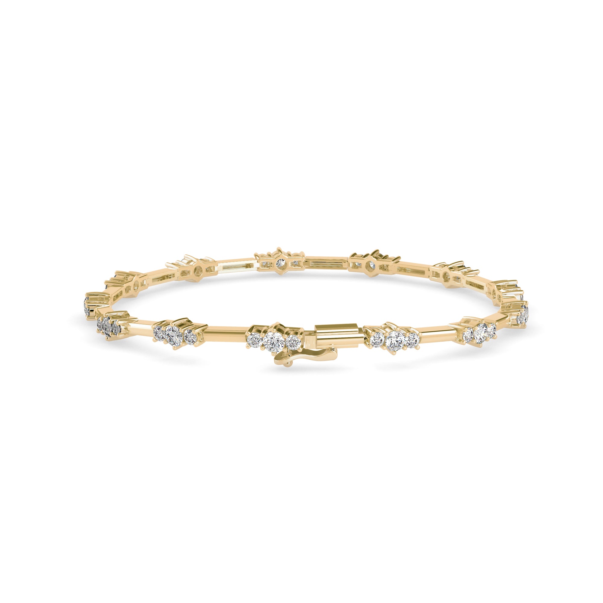 Diamond Gracious Tennis Bracelet-Golden