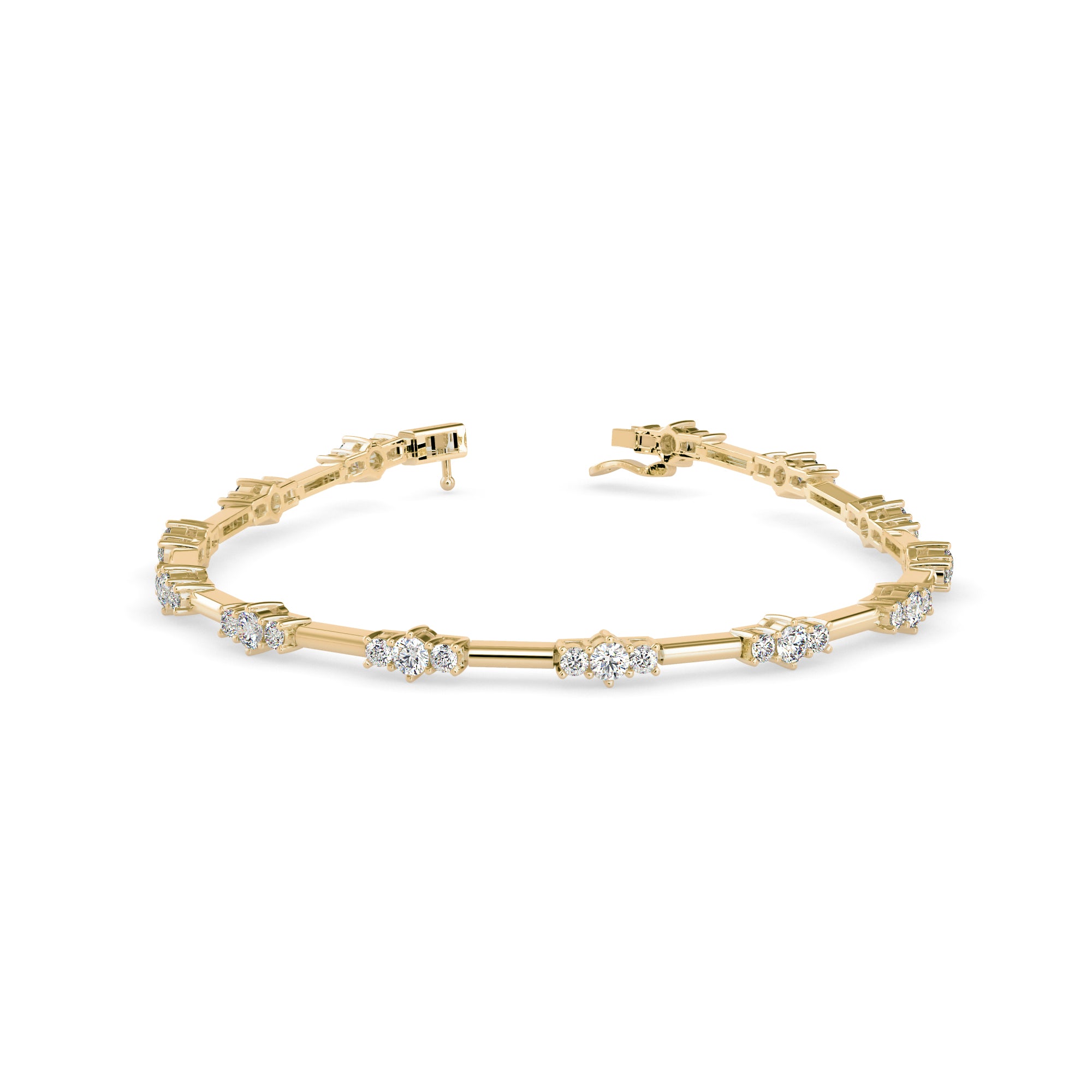Diamond Gracious Tennis Bracelet-Golden