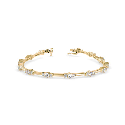 Diamond Gracious Tennis Bracelet-Golden