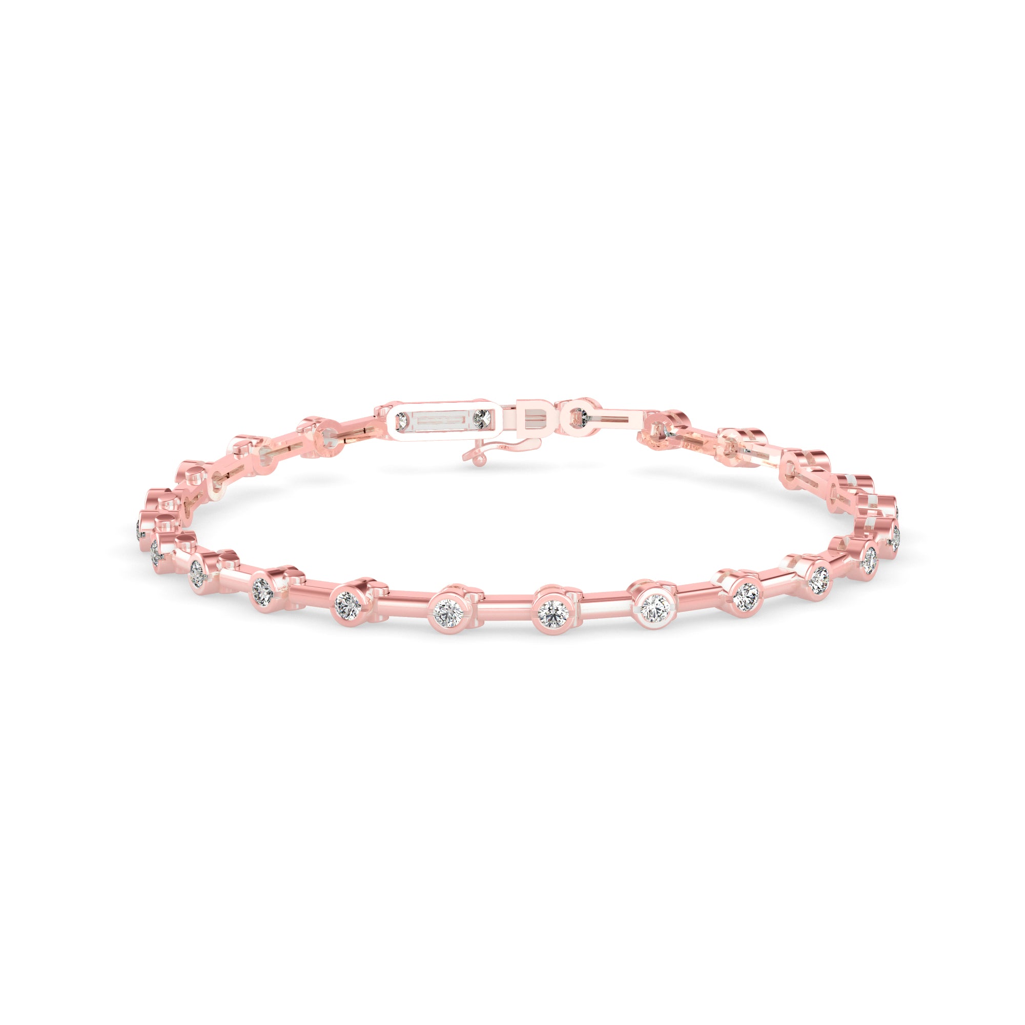 Moldy Tennis Diamond Bracelet-Rose Gold