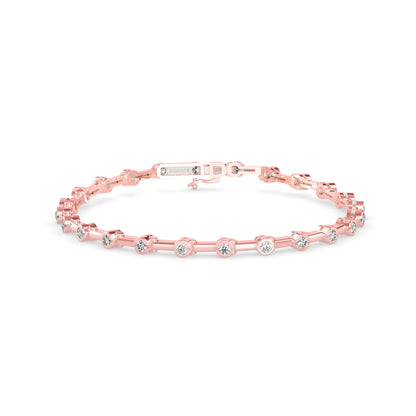 Moldy Tennis Diamond Bracelet-Rose Gold