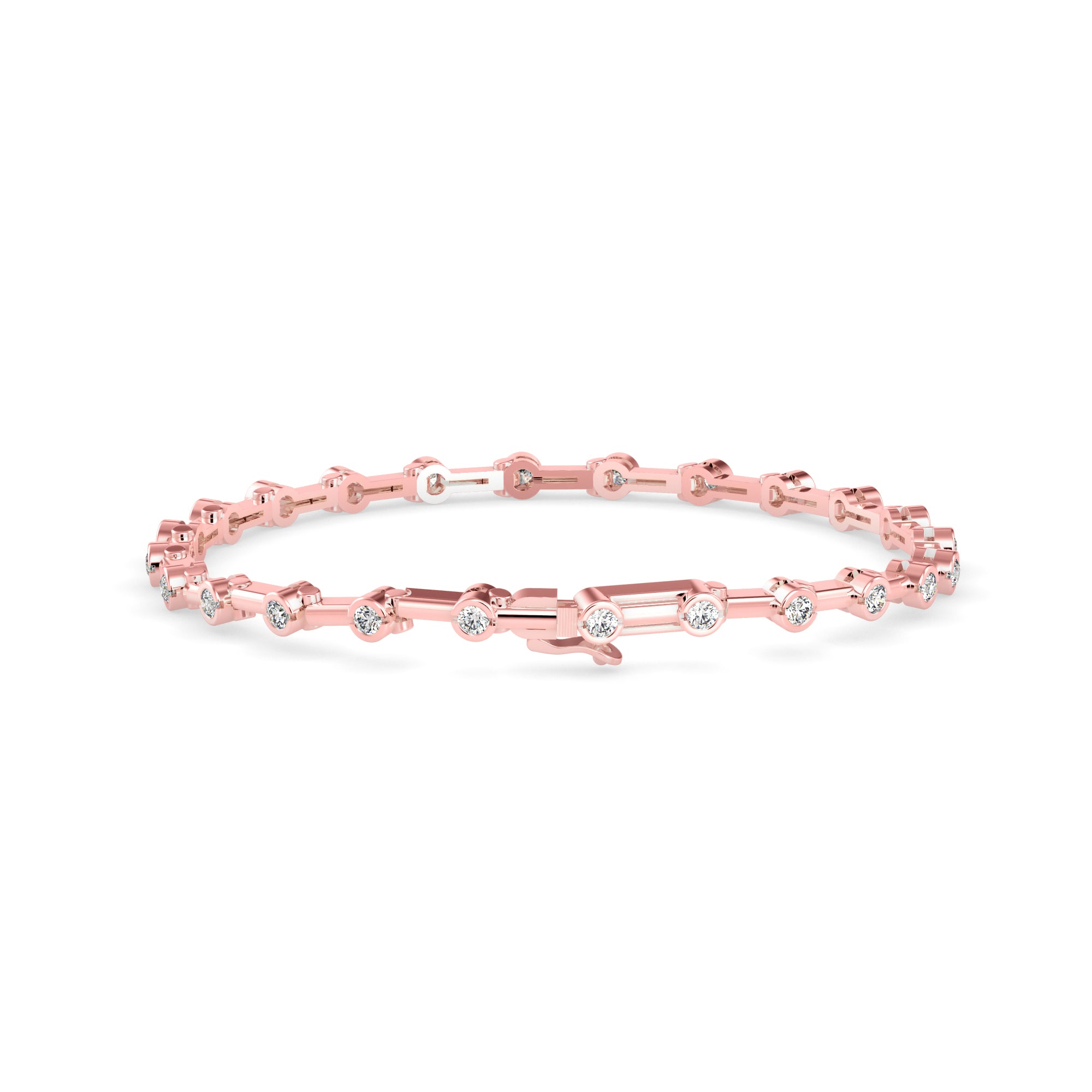 Moldy Tennis Diamond Bracelet-Rose Gold