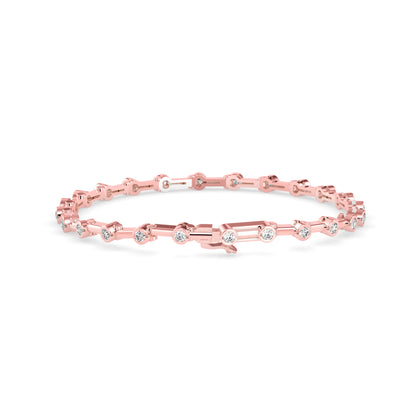 Moldy Tennis Diamond Bracelet-Rose Gold