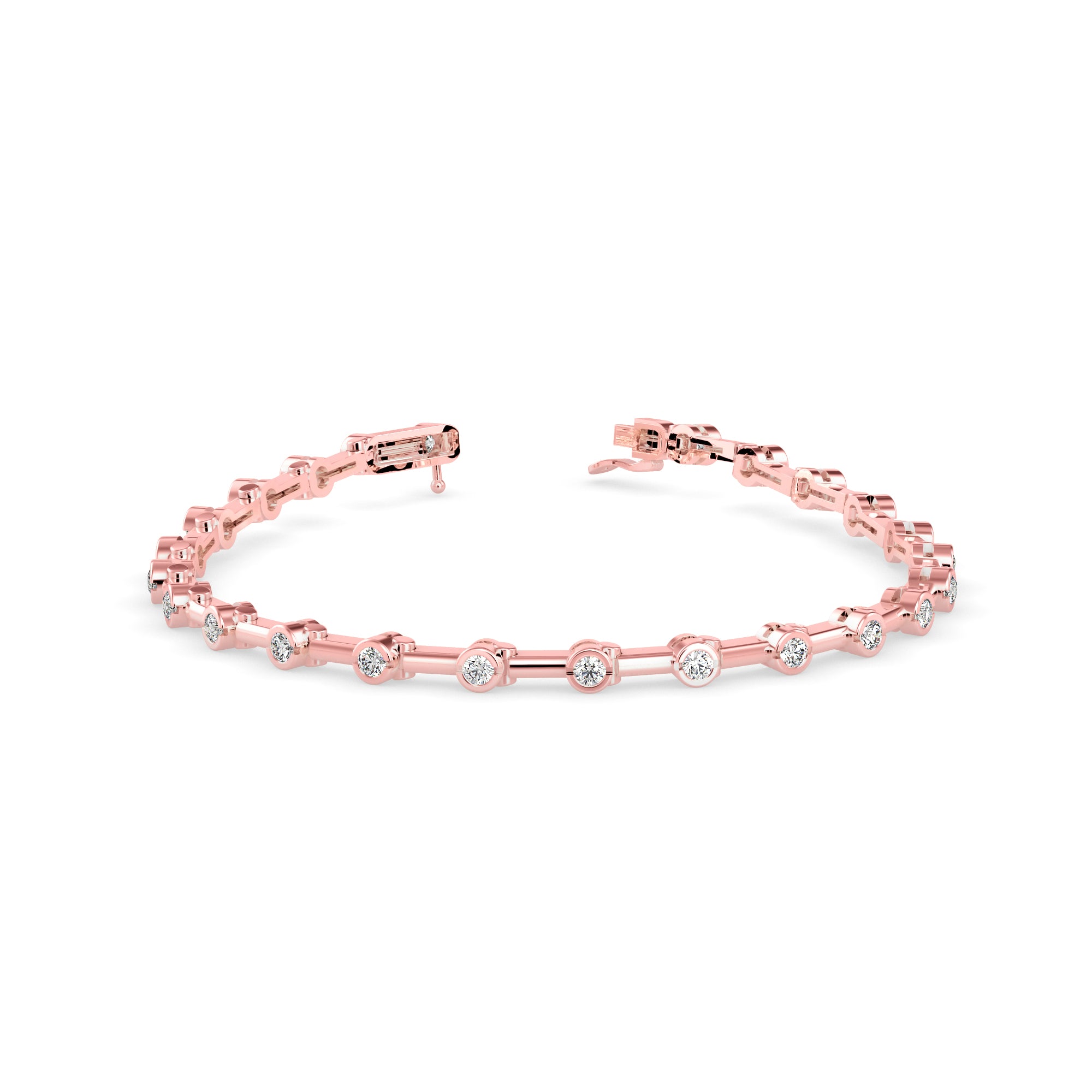 Moldy Tennis Diamond Bracelet-Rose Gold