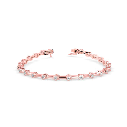 Moldy Tennis Diamond Bracelet-Rose Gold